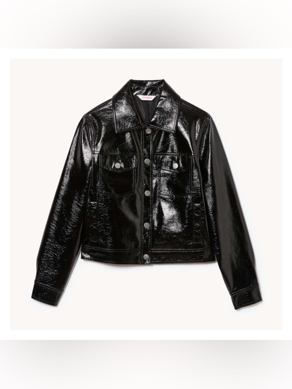 Women’s Joe fresh black Vinyl trucker jacket
